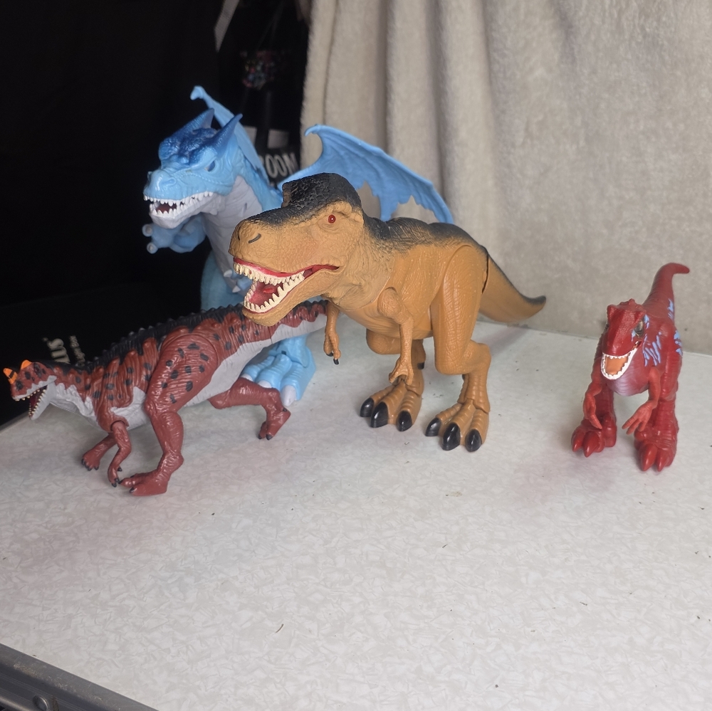 ZURU Robo Alive Walking Dinosaurs Bundle • T-Rex Raptor Dragon • Lights & Sound - Picture 4 of 14